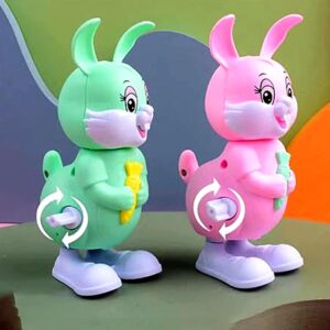 Wind Up Walking Bunny Toy for Kids | Cute Cartoon Rabbit Clockwork Toy