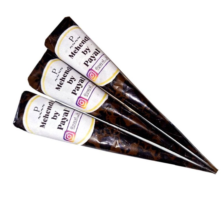 Organic Mehendi Cone Pack of 3 (20g Each) Natural Henna for Hand Design