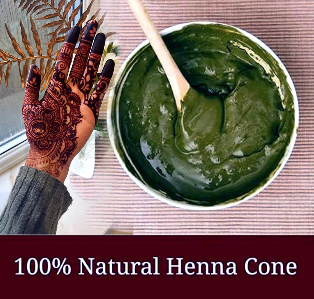 Organic Mehendi Cone Pack of 6 (25g Each) Natural Henna for Hand Design