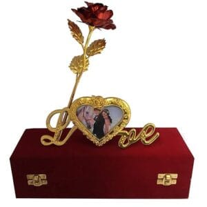 Love Rose Gift Box with Photo Frame Romantic Gift for Couple